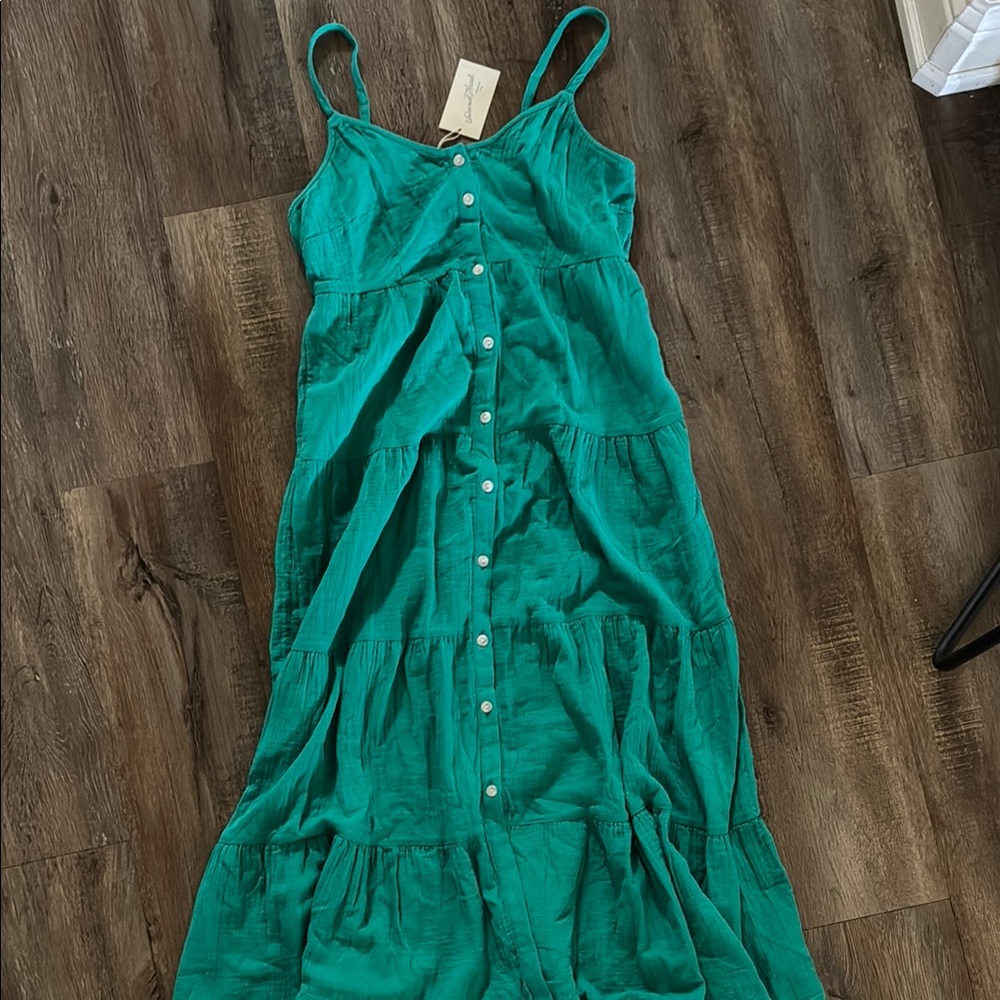 Universal Thread Green Ruffled Tiered Maxi Sundress